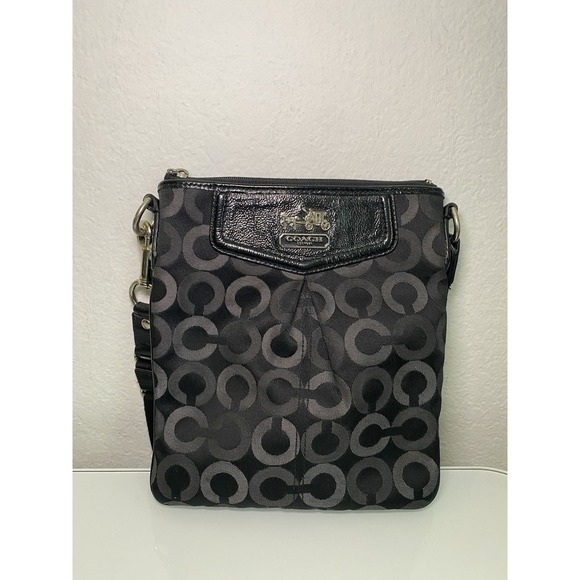 Coach MADISON Black Grey Op Art Stage Coach Crossbody Swingpack 43430 - Picture 2 of 16